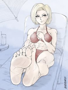 Android 18 at the pool