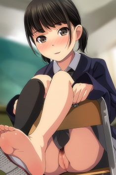 Schoolgirl anime gitl feet and pussy